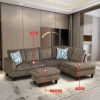 Brown Corduroy Living Room Sofa Set B