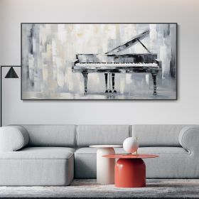 Hand Painted Large Original Piano Oil Painting Abstract High Quality Grey Wall Art Contemporary Artwork Modern Texture Living Room Deco Customizable G (Style: 01, size: 140x280cm)