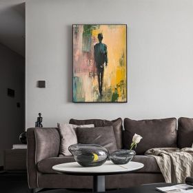 Hand-draw Abstract People Textured Canvas Oil Painting Large Original Character Painting Modern Living Room Wall Art Custom Boho Home Decor (Style: 01, size: 70x100cm)